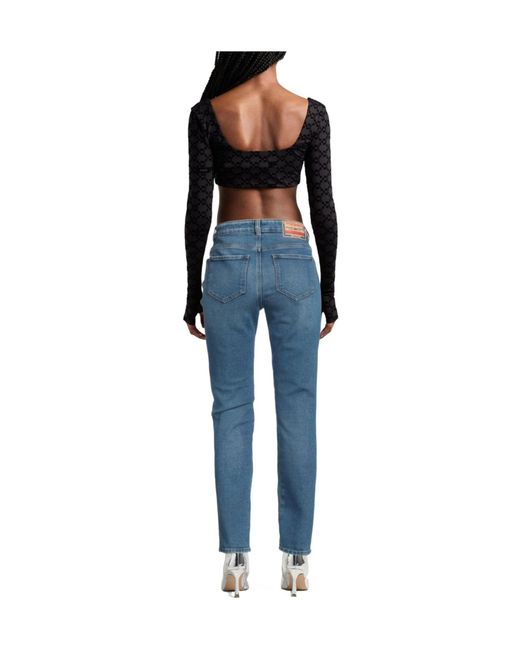 DIESEL Blue Solid Color Skinny Jeans