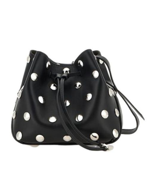 Hogan Black Stud-Embellished Bucket Bag