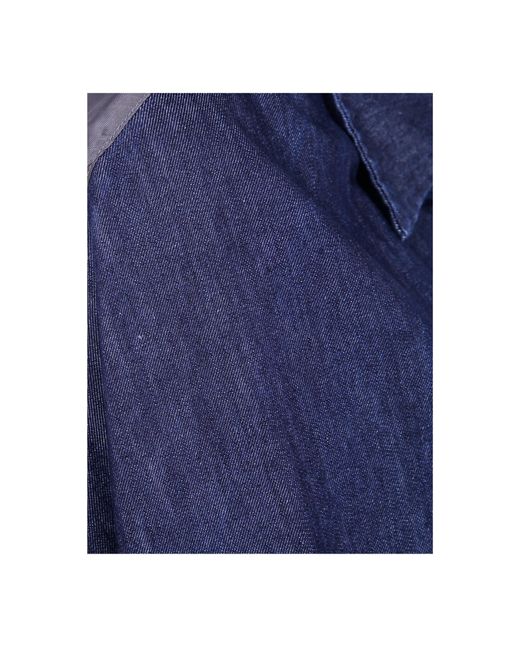 Dries Van Noten Blue Button-Up Denim Shirt