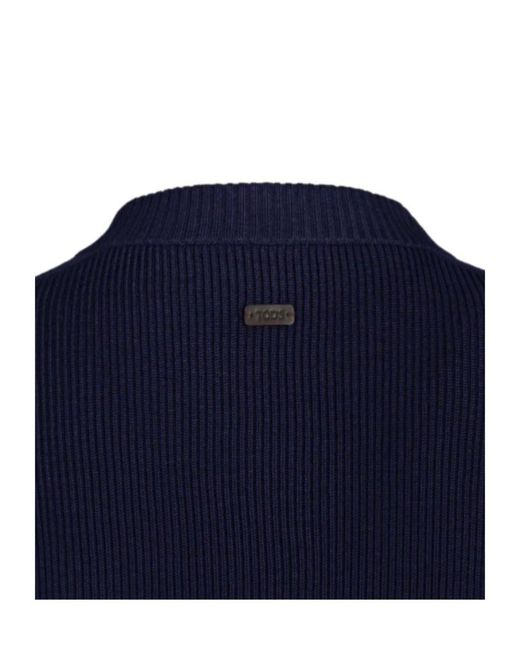 Tod's Blue Crew Neck Knitwear for men