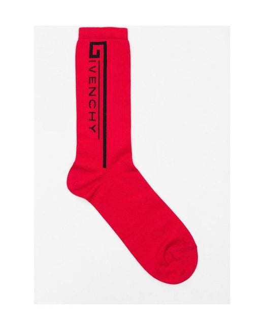 Givenchy Red Logo Knitted Socks for men