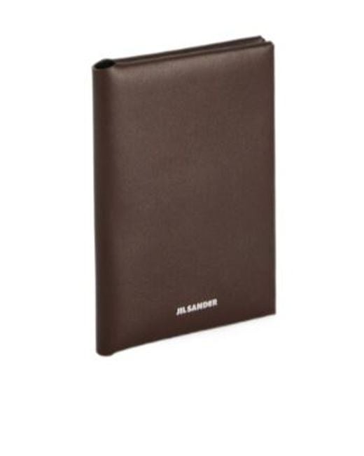 Jil Sander Brown Folded Passport Holder for men