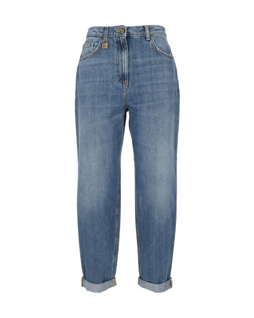 Elisabetta Franchi Blue Straight Leg Jeans