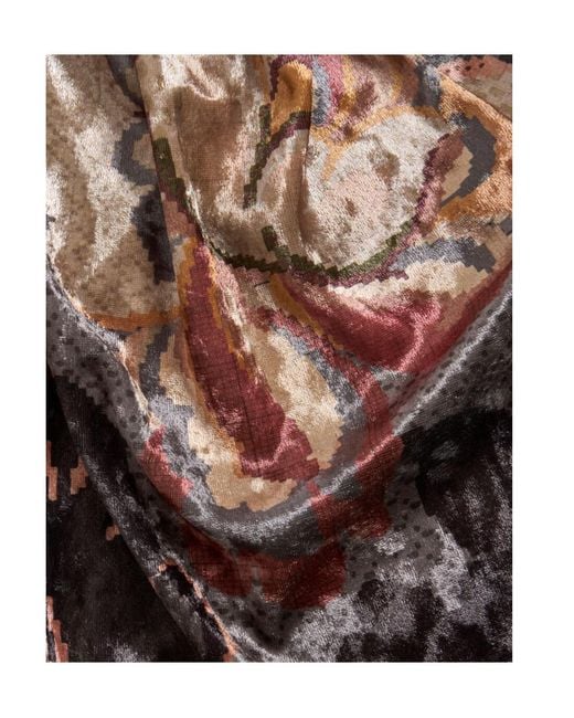 Etro Brown Floral Printed Chenille Trousers