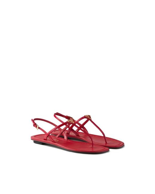 Prada Red Buckled Sandals