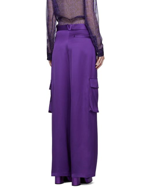 Versace Purple Wide-Leg Cargo Pants