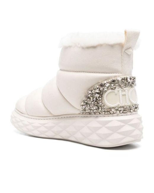 Jimmy Choo White Round Head Snow Boots