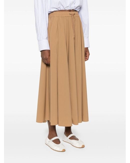 Herno Natural Drawstring Pleat Detailed Skirt