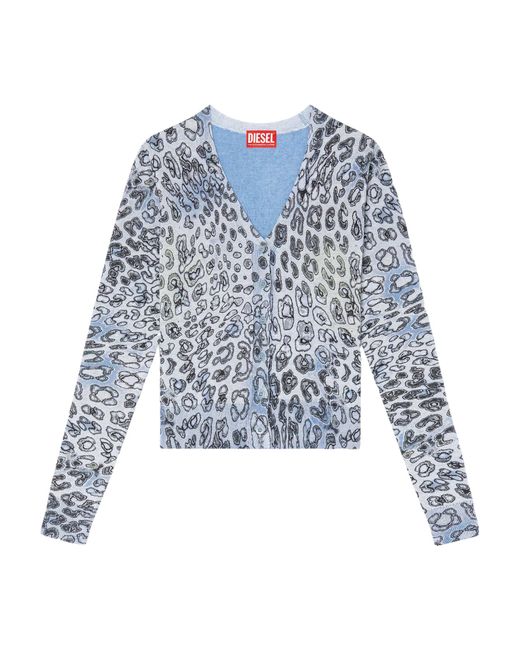 DIESEL Blue M-Alima-Leo V-Neck Cardigan