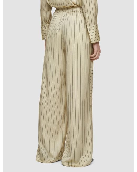 Joseph White Striped Wide-Leg Pants