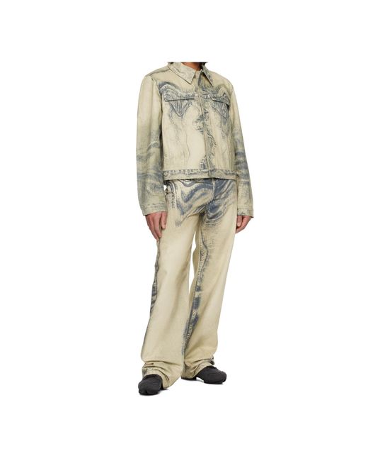 CAMPERLAB Gray Distorted Print Jeans for men