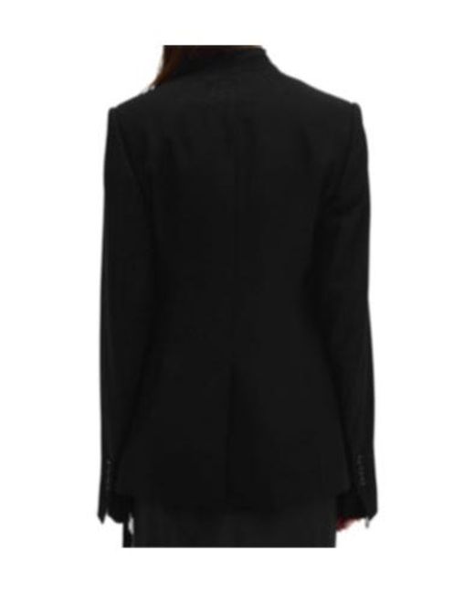 Ann Demeulemeester Black Single-Breasted Blazer Coat