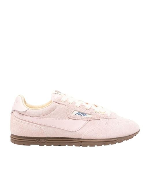 Autry Pink Windspin Low-Top Sneakers