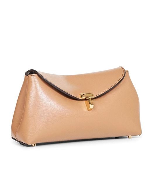 Totême Natural Totême Mini T-Lock Clutch Bag