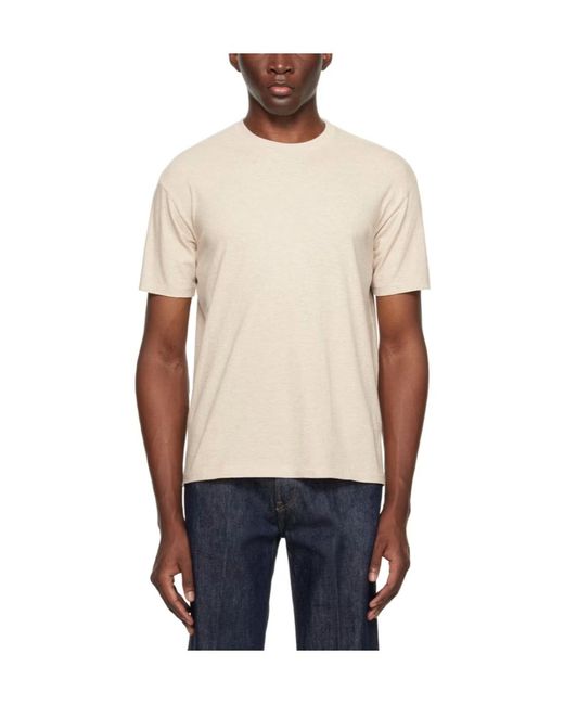 Auralee Blue Seamless Round-Collar T-Shirt for men