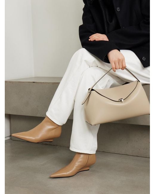 Totême Brown The Sharp Leather Ankle Boots