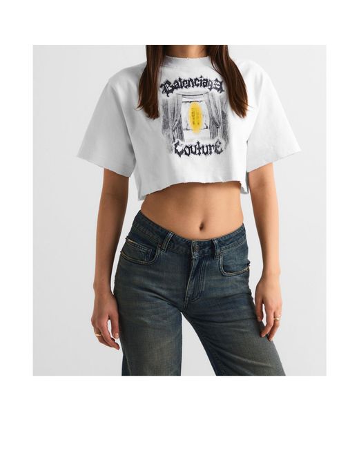 Balenciaga White Crop Top