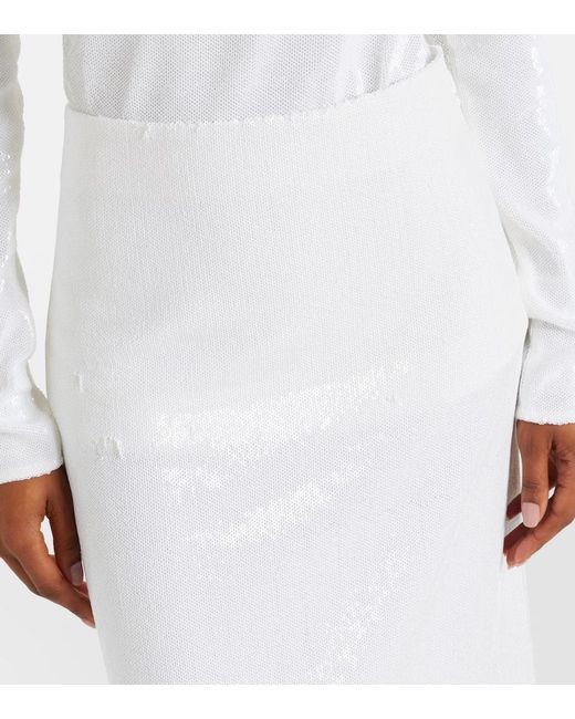 Totême  White Sequined Maxi Skirt