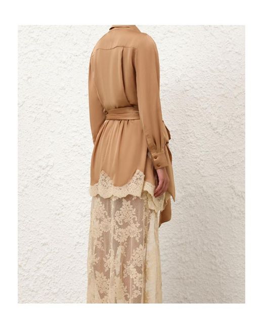 Zimmermann Brown Hypnotic Satin Shirt