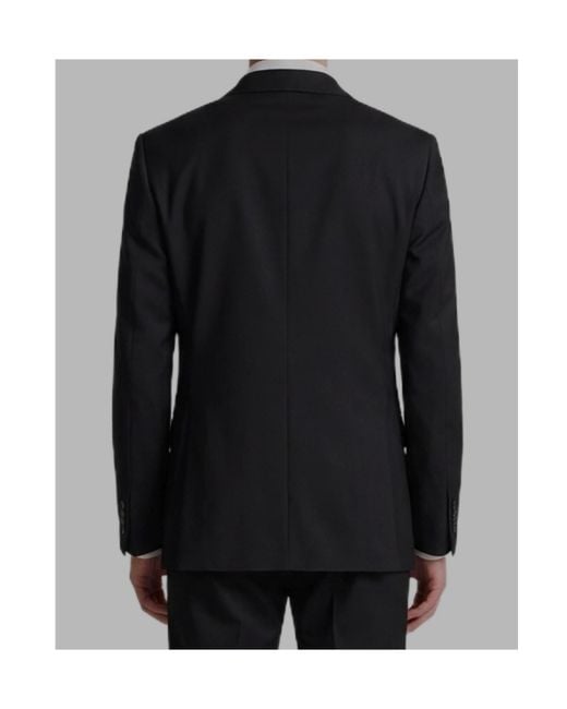 Lardini Black Double-Breasted Classic-Fit Suit for men