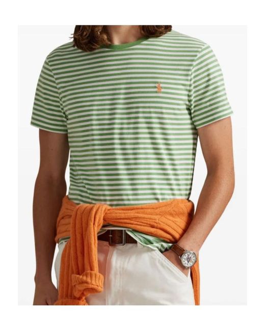 Polo Ralph Lauren Green Striped T-Shirt for men
