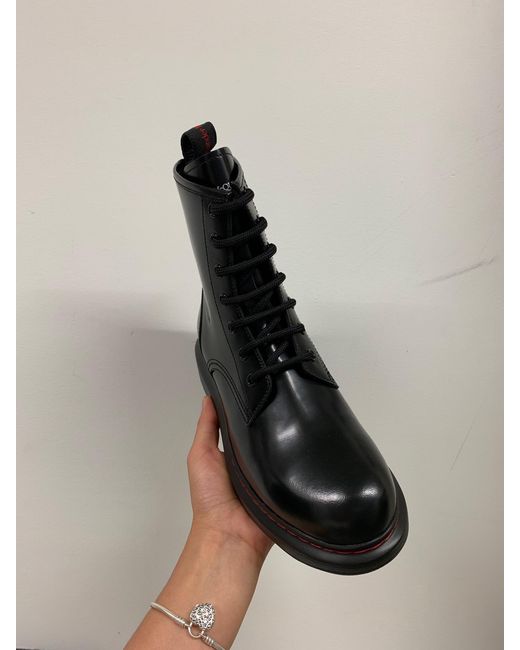 McQueen Black Hybrid Lace-Up Ankle Boots