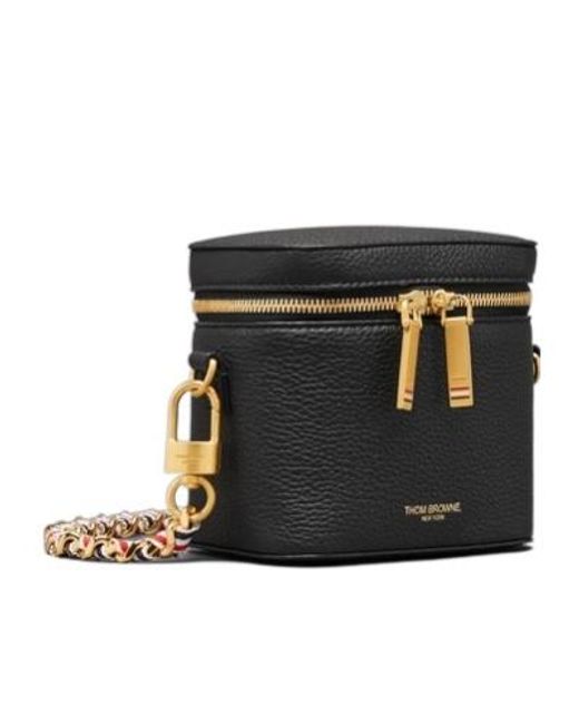 Thom Browne Black Leather Cross Body Bag