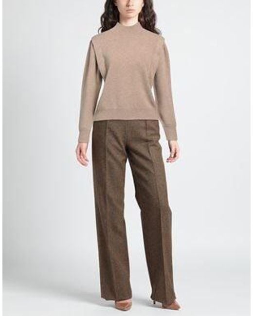 Isabel Marant Natural Solid Color Knitted Turtleneck Sweater