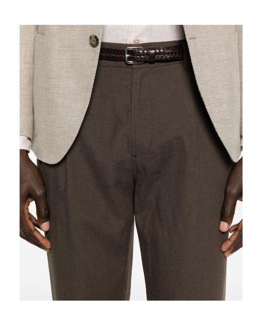 Herno Gray Elasticated-Waistband Tailored Trousers for men