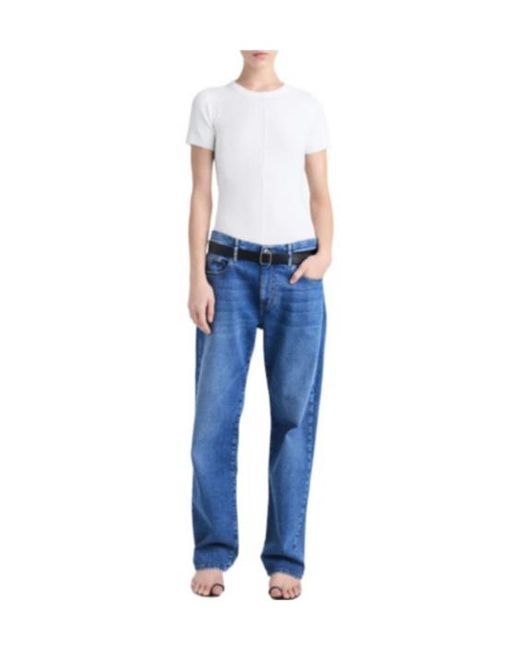 Proenza Schouler White Ribbed Crew-Neck T-Shirt