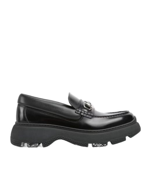 Gucci Black Lug Sole Loafer With Horsebit for men