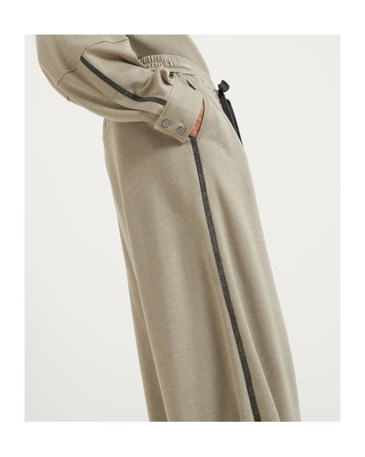 Brunello Cucinelli Natural Drawstring Waistband Relaxed-Fit Pants