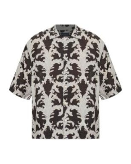 AllSaints Gray Motif Patterned Shirt