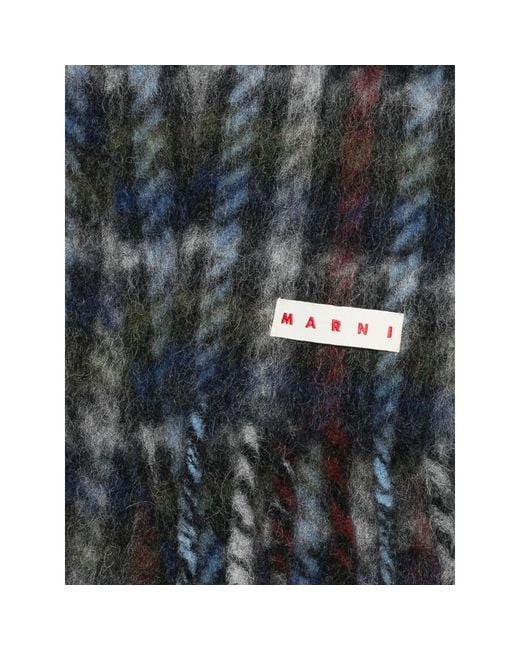 Marni White Logo-Patch Scarf for men