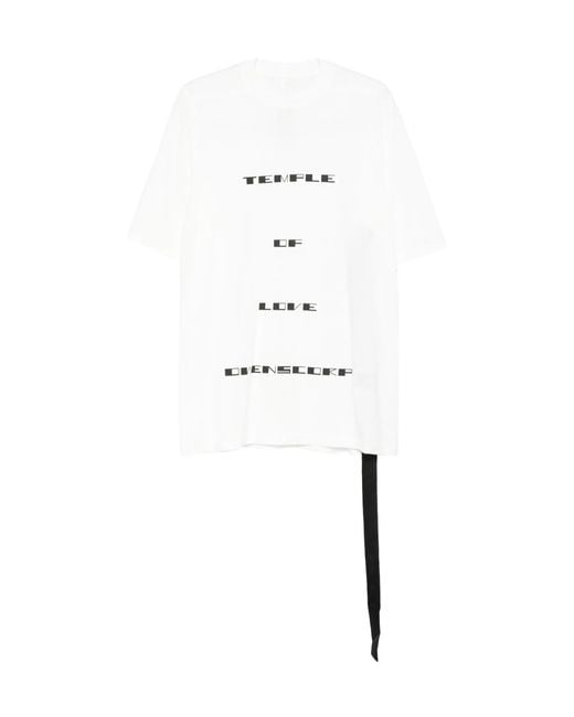 Rick Owens White Temple Jumbo Short-Sleeve T-Shirt