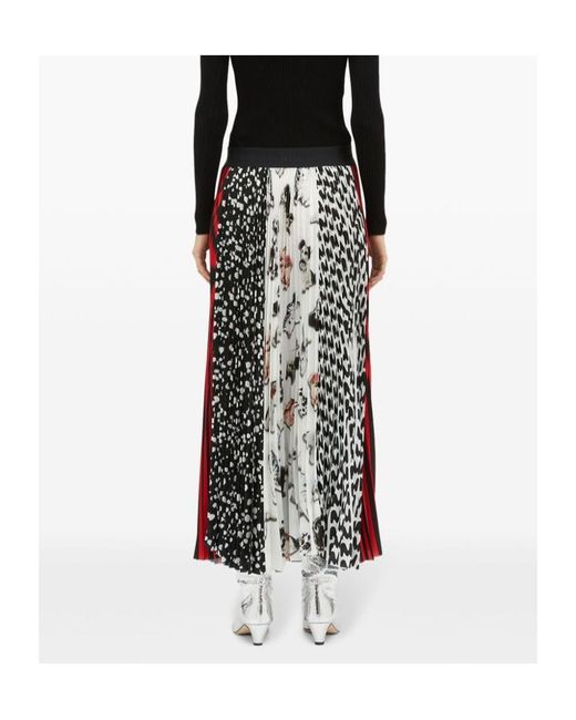MSGM Red Patchwork-Print Skirt
