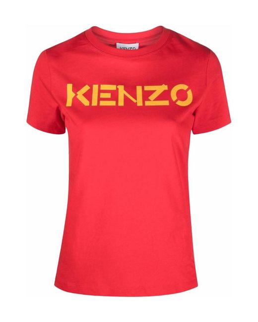 KENZO Red Logo-Print Cotton T-Shirt