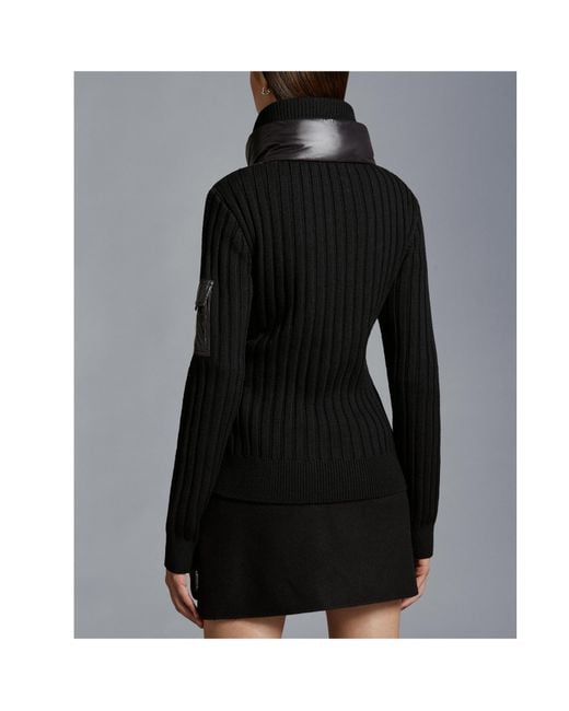 Moncler Black Panelled Zip-Up Padded Jacket