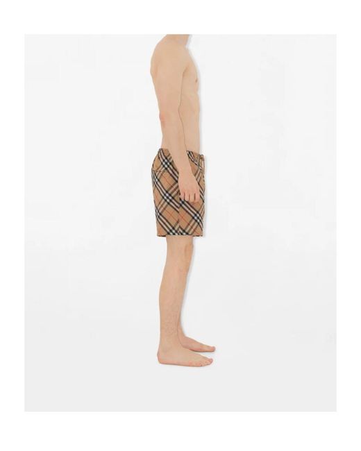 Burberry Multicolor Check Printed Drawstring Swim Shorts for men