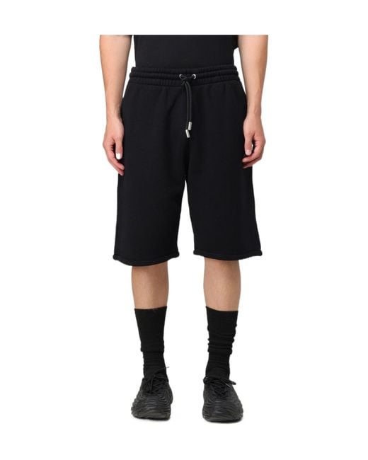 Off-White c/o Virgil Abloh Black Logo Printed Drawstring Bermuda Shorts for men
