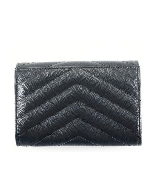 Saint Laurent Black Flip Envelope Wallet