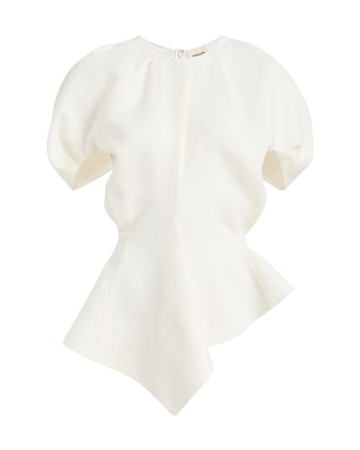 Khaite White Draped Top