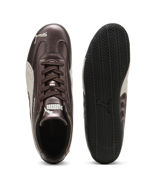 PUMA Brown Speedcat Metallic Low-Top Trainers