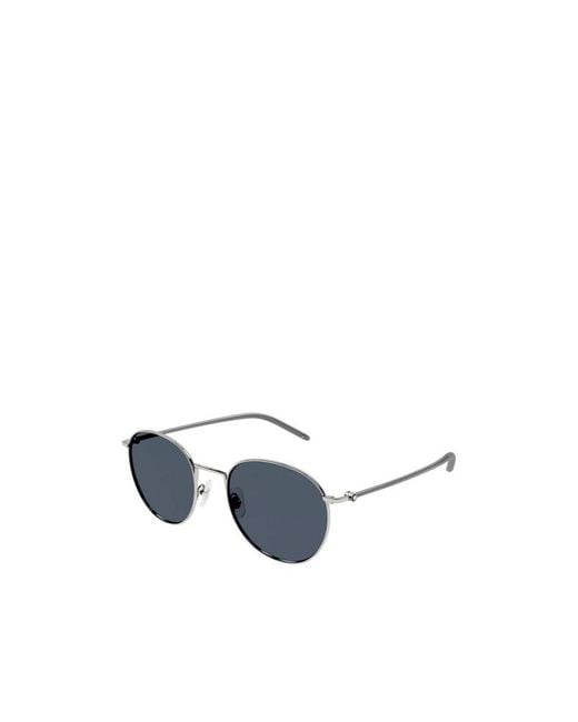 Montblanc Blue Eyewear Oval Frame Sunglasses for men