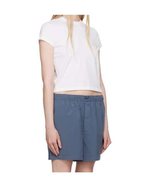 Skims Blue Round Neck Short Sleeve T-Shirt