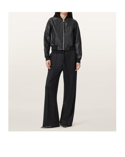 AllSaints Black Williams X Orten Long-Sleeved Leather Jacket