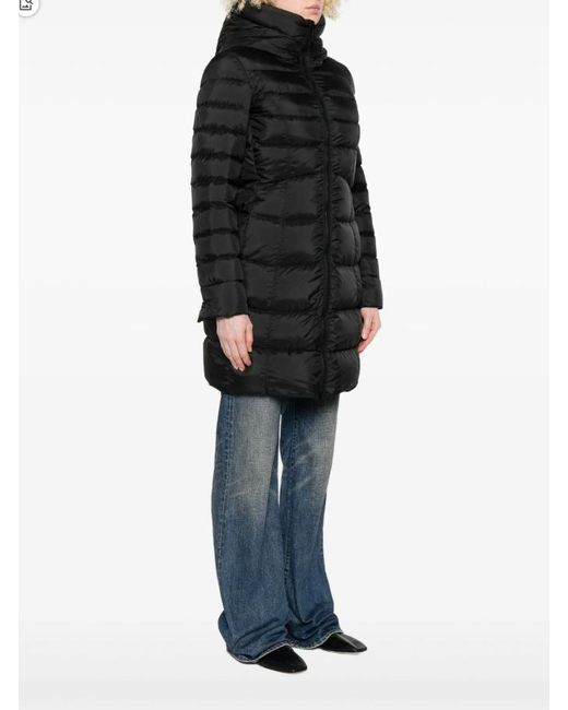 Peuterey Black Hooded Quilted Down Jacket
