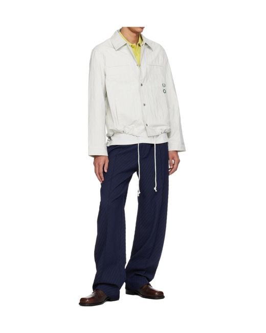 Craig Green White X Fred Perry Collaboration Half And Half Short-Sleeved Polo Shirt for men