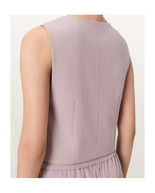AllSaints Pink Aleida Lightweight Tri Waistcoat