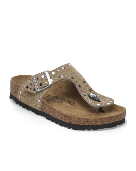 Birkenstock Brown Gizeh Rivet Studded Sandals